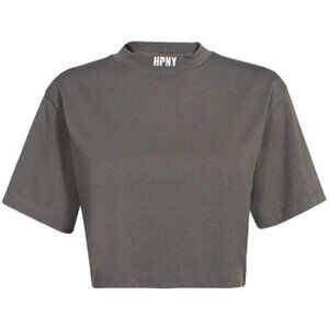 Heron Preston Gray 'HPNY' Cropped T-Shirt Size XL Women's Streetwear Authentic